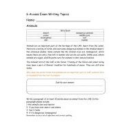 ورقة عمل Writing Topics Animals اللغة الإنجليزية الصف السادس Access