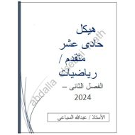 تجميع أسئلة هيكلة امتحان الرياضيات المتكاملة الصف الحادي عشر متقدم