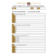 الرياضيات المتكاملة أوراق عمل (Operations with Rational Numbers) بالإنجليزي للصف السابع مع الإجابات