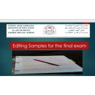 Editing Samples for the final exam اللغة الإنجليزية الصف التاسع - بوربوينت