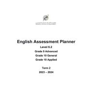 مواصفات الامتحان النهائي Level 6.2 اللغة الإنجليزية الصف التاسع متقدم والصف العاشر عام وApplied الفصل الدراسي الثاني 2023-2024