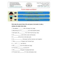 ورقة عمل Future simple worksheet اللغة الإنجليزية الصف الخامس