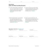 ورقة عمل Divide with Whole and Mixed Numbers الرياضيات المتكاملة الصف السادس