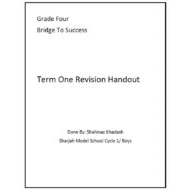 حل أوراق عمل Term One Revision Handout اللغة الإنجليزية الصف الرابع