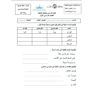 اللغة العربية ورقة عمل (جمل والأفعال) للصف الثالث