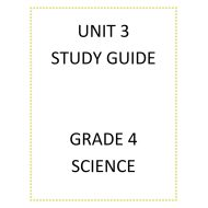 UNIT 3 STUDY GUIDE بالإنجليزي العلوم المتكاملة الصف الرابع