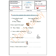 اللغة الإنجليزية أوراق عمل (Unit 5) للصف الثاني