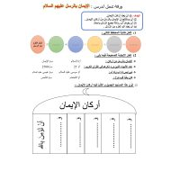 ورقة عمل درس الايمان بالرسل عليهم السلام للصف الثاني مادة التربية الاسلامية