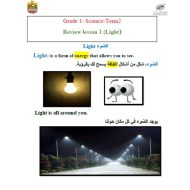 ملخص درس Light العلوم المتكاملة الصف الأول