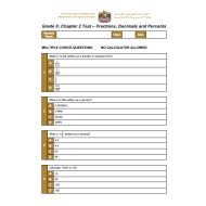 الرياضيات المتكاملة أوراق عمل (Fractions, Decimals and Percents) بالإنجليزي للصف السادس مع الإجابات