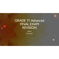 مراجعة FINAL EXAM REVISION اللغة الإنجليزية الصف الحادي عشر متقدم - بوربوينت