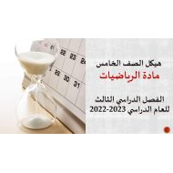 حل هيكل امتحان الرياضيات المتكاملة الصف الخامس - بوربوينت