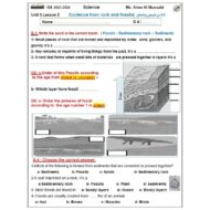 ورقة عمل Evidence from rock and fossils العلوم المتكاملة الصف الرابع