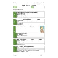 ورقة عمل Solids liquids and gas العلوم المتكاملة الصف الخامس