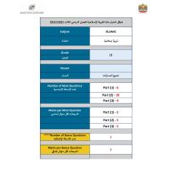 هيكل امتحان النهائي التربية الإسلامية الصف الثاني عشر الفصل الدراسي الثالث 2022-2023