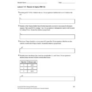 حل أوراق عمل Lesson 1-5 Reason & Apply الرياضيات المتكاملة الصف السابع ريفيل