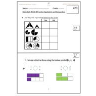 ورقة عمل الوحدة الثامنة Unit 8 Fraction Equivalent and Comparison الرياضيات المتكاملة الصف الرابع