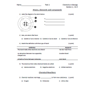 العلوم المتكاملة أوراق عمل (Chemistry in Biology) بالإنجليزي للصف التاسع