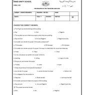 التربية الإسلامية ورقة عمل (THE PRAYER OF THE TRAVELER AND SICK) لغير الناطقين باللغة العربية للصف السابع