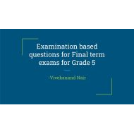 حل تدريبات Examination based questions for Final term العلوم المتكاملة الصف الخامس