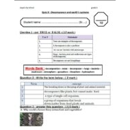 امتحان Quiz 3 Decomposers and earth’s systems العلوم المتكاملة الصف الخامس