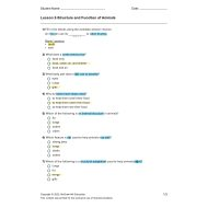 حل ورقة عمل Structure and Function of Animals العلوم المتكاملة الصف الرابع