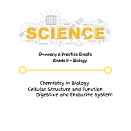 الأحياء أوراق عمل (Chemistry in Biology) بالإنجليزي للصف التاسع