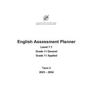 مواصفات الامتحان Assessment Planner Level 7.1 اللغة الإنجليزية الصف الحادي عشر عام الفصل الدراسي الثالث 2023-2024