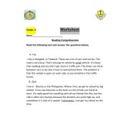 أوراق عمل Worksheet للامتحان اللغة الإنجليزية الصف الخامس