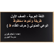 ظريفة واخوها محظوظ الوعي الصوتي الصف الاول مادة اللغة العربية - بوربوينت