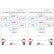 ورقة عمل جماعي درس التنوين اللغة العربية الصف الثاني