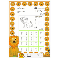 أوراق عمل حرف الألف اللغة العربية الصف الأول
