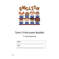 Final Exam Booklet اللغة الإنجليزية الصف الثالث