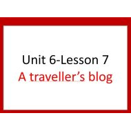 حل درس A traveller’s blog اللغة الإنجليزية الصف السادس - بوربوينت