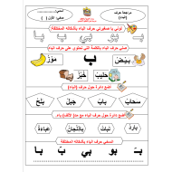 أوراق عمل حرف الباء اللغة العربية الصف الأول - بوربوينت