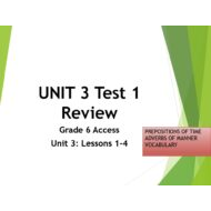 مراجعة UNIT 3 Test 1 Review اللغة الإنجليزية الصف السادس - بوربوينت