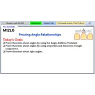 حل درس Proving Angle Relationships الرياضيات المتكاملة الصف التاسع متقدم - بوربوينت