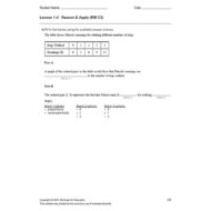 حل أوراق عمل Lesson 1-4 Reason & Apply الرياضيات المتكاملة الصف السابع ريفيل