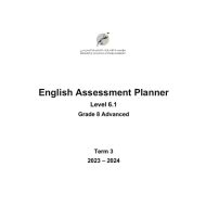 مواصفات الامتحان Assessment Planner Level 6.1 اللغة الإنجليزية الصف الثامن متقدم الفصل الدراسي الثالث 2023-2024