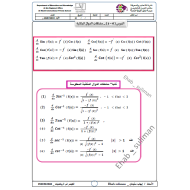 الرياضيات المتكاملة ورقة عمل (مشتقات الدوال المثلثية) للصف الثاني عشر