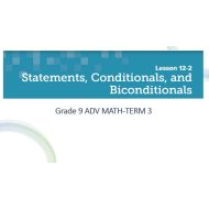 حل درس Statements conditionals and biconditionals الرياضيات المتكاملة الصف التاسع - بوربوينت