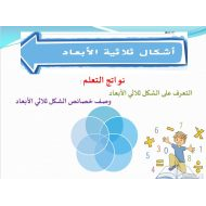 حل درس أشكال ثلاثية الأبعاد الرياضيات المتكاملة الصف الرابع - بوربوينت