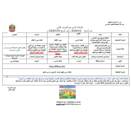 الخطة الإسبوعية لجميع المواد للصف الثاني