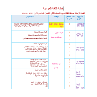 الخطة الزمنية اللغة العربية الصف الثاني الفصل الدراسي الأول