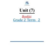 أوراق عمل Booklet Unit 7 اللغة الإنجليزية الصف الثاني