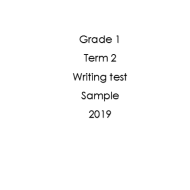 اللغة الإنجليزية نموذج امتحان (Writing) للصف الأول