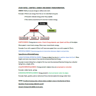 العلوم المتكاملة ملخص الوحدة الثالثة (تحولات الطاقة) بالإنجليزي للصف السادس