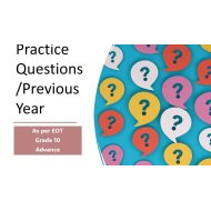 مراجعة Practice Questions الرياضيات المتكاملة الصف العاشر متقدم - بوربوينت