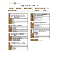 اللغة الإنجليزية (Pop Quiz unit 10) للصف السابع مع الإجابات