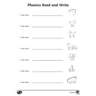 ورقة عمل Phonics Read and Write اللغة الإنجليزية الصف الأول